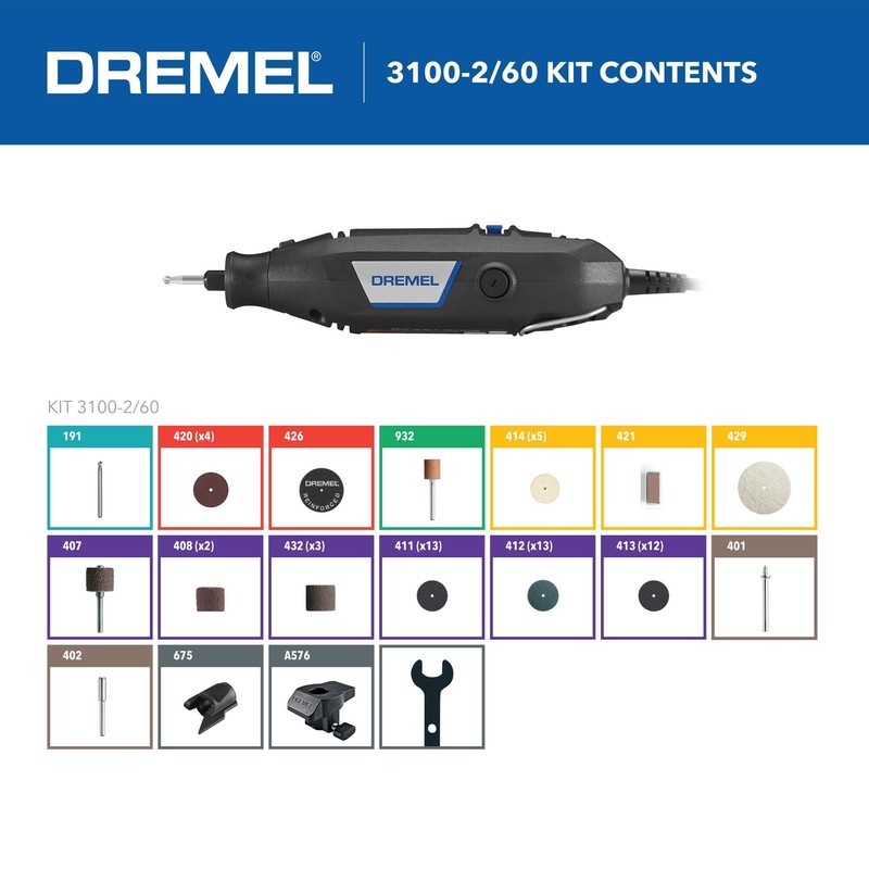 Dremel 3100-2/60 Variable Speed Rotary Tool Kit- 2 Attachments and