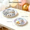 50 Pack Silver Scalloped 7 Inch Paper Plates, Disposable Flower