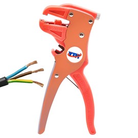 LIUJINCAN Automatic Wire Stripper and Cutter, Self Adjusting Insulation Stripper Tool 2 in 1 for Heavy Duty Electronic and Automotive Repair (Orange)