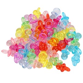 Acrylic Dummy Decoration Toy Acrylic Dummy Mini Colour Christening Baby Toy Pack of 100 Colour Ceramic (Transparent Mixed Colour)