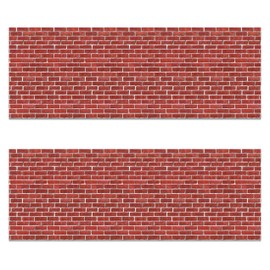 Beistle Brick Wall Backdrops, 4’ x 30’, 2 Pack – Photo Background, Easy to Adhere Wall Covering, Brick Backdrop, Christmas Party Decorations, 1920’s Party Decor, Party Backdrop, Photography Backdrop