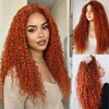 ginger orange curly synthetic wig 13x4 lace front wigs for