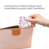 PDOZV Pocket Mirror for Women, Square 2.8” Metal Frame PU