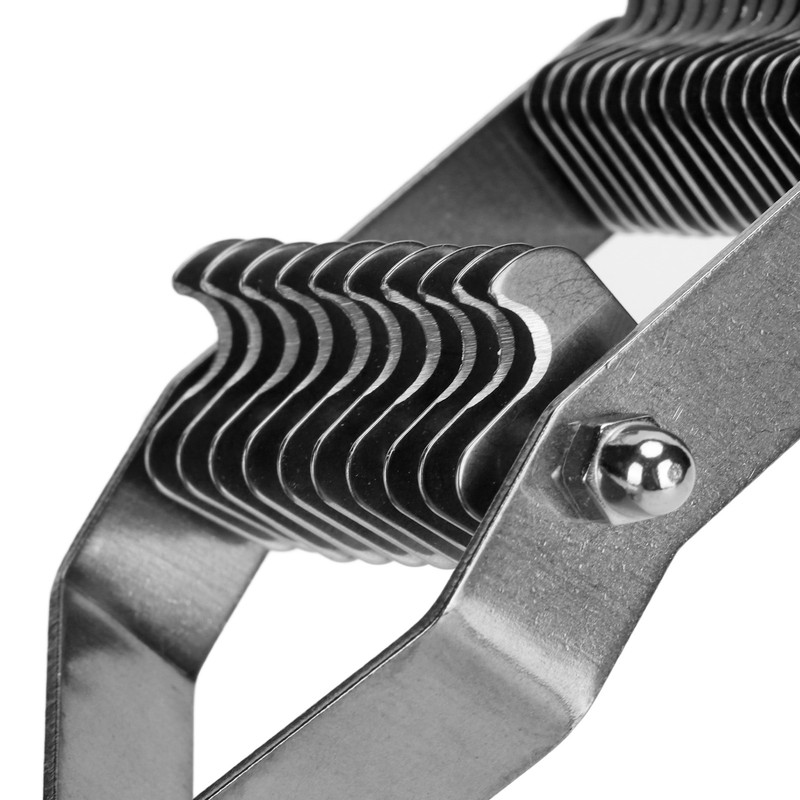 Pet Dematting Comb 2 Rows Stainless Steel Blades Wooden Handle