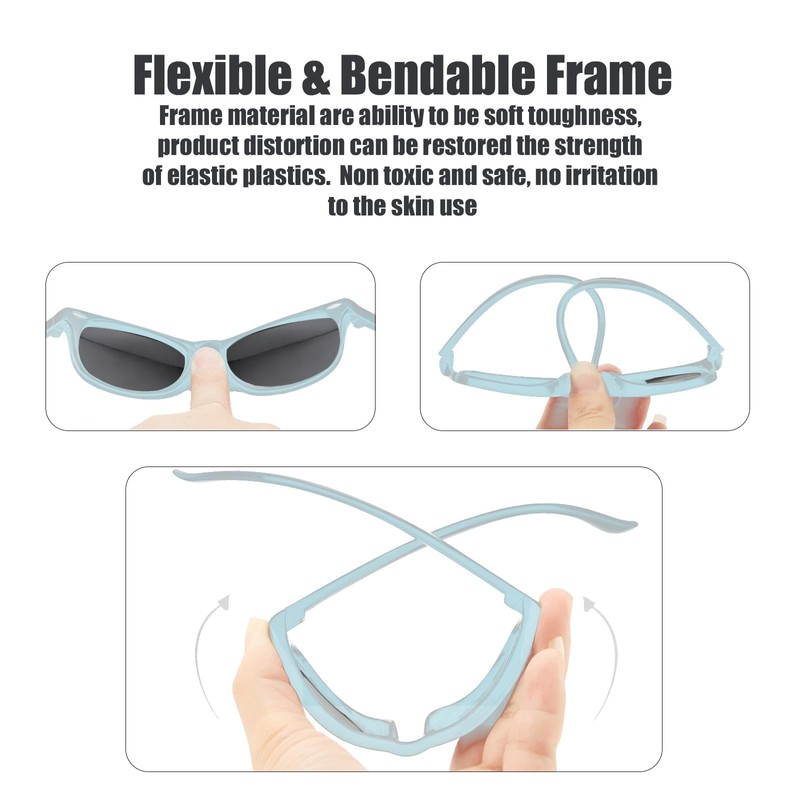VVQWCY Baby Sunglasses, Adjustable with Strap, Children's UV400 Protection Sunglasses,