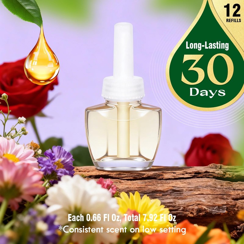 Plug In Refills Air Freshener -12 Pack for Home Bathroom