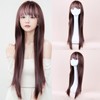 Long Straight Synthetic Hair High Density Silky Heat Resistant Fiber