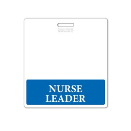 Oversized Nurse Leader Badge Buddy Horizontal - XL Badge Buddies for Nurse Leaders - 3 3/8 X 4 1/8 Role Identification Badge Backer Card - USA Printed by Specialist ID (Blue)
