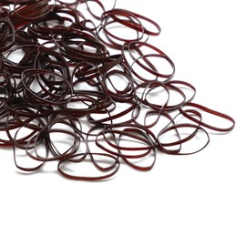 Dofash 2x75mm Brown Rubber Band for Women's Hair (150 Pieces in Bag)
