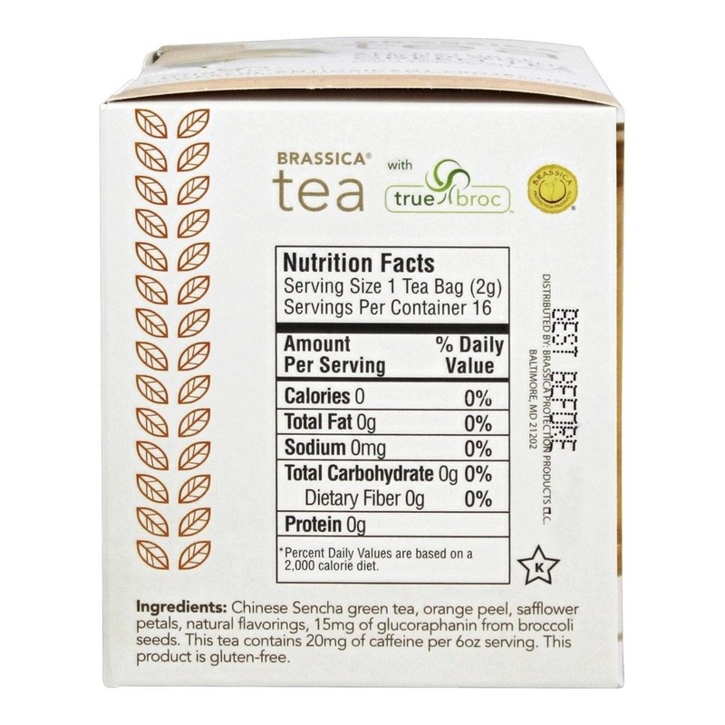 Brassica Tea Green Tea with Trubroc, Orange, 16 Tea Bags