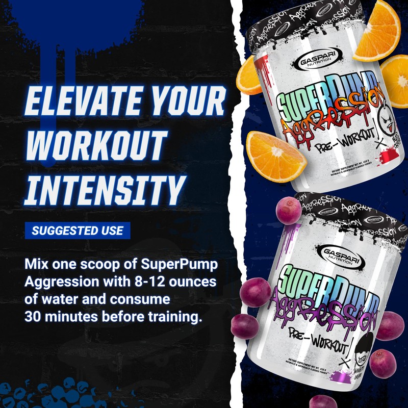 Gaspari Nutrition SuperPump Aggression Pre-Workout: Energy, Focus, Endurance, Recovery, Creatine