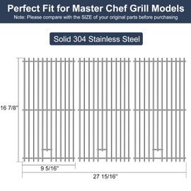 Criditpid Grill Replacement Parts for CharBroil 463436215, Stainless Steel Heat Plate, Cast Iron Grill Grates, Burners, Carryover Tubes, Igniter for CharBroil 463436213, 463436214, 467300115 Grills.