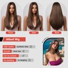 Allbell Brown Bob Wig with Bangs for Women Short Wavy