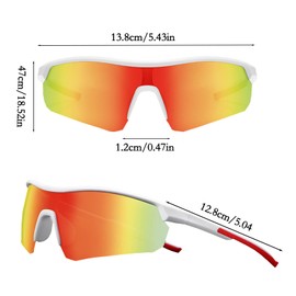 JINGTOPS Children's Sunglasses Youth Cycling Sunglasses for Boys Girls (Red)