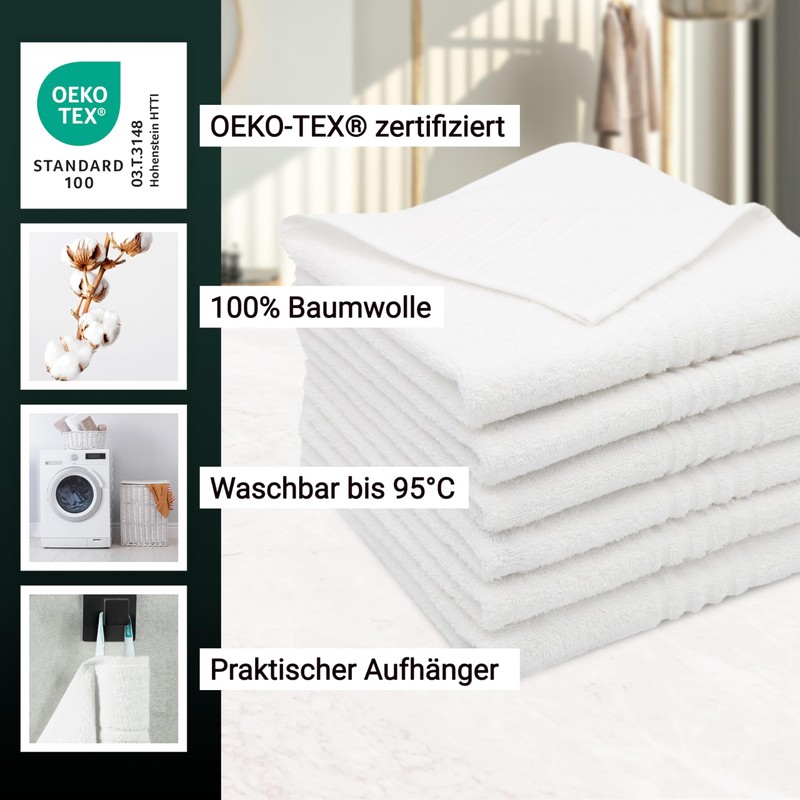 ZOLLNER Set of 6 Hand Towels in 50 x 70