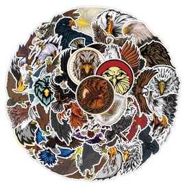 Eagle Stickers for Laptop (Pack of 50), Gift for Children, Teenagers, Adults, Boys, Eagle Stickers, Waterproof Vinyl Stickers for Scrapbooking, Skateboard, Car, Luggage