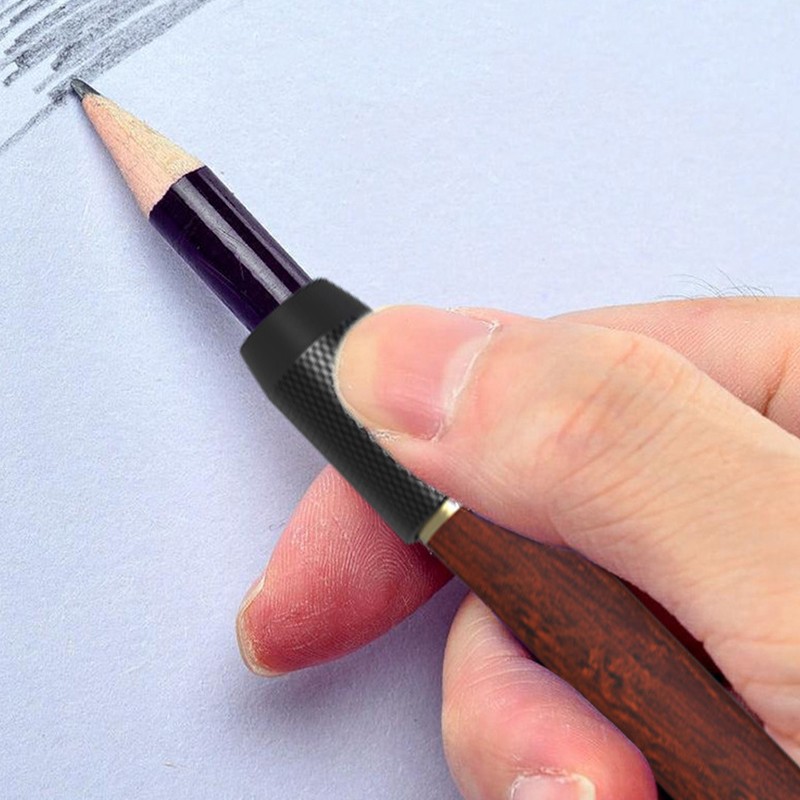 Rosewood Pencil Extender Holder Detachable Rotating Lengthener Stationery Supplies5Pcs