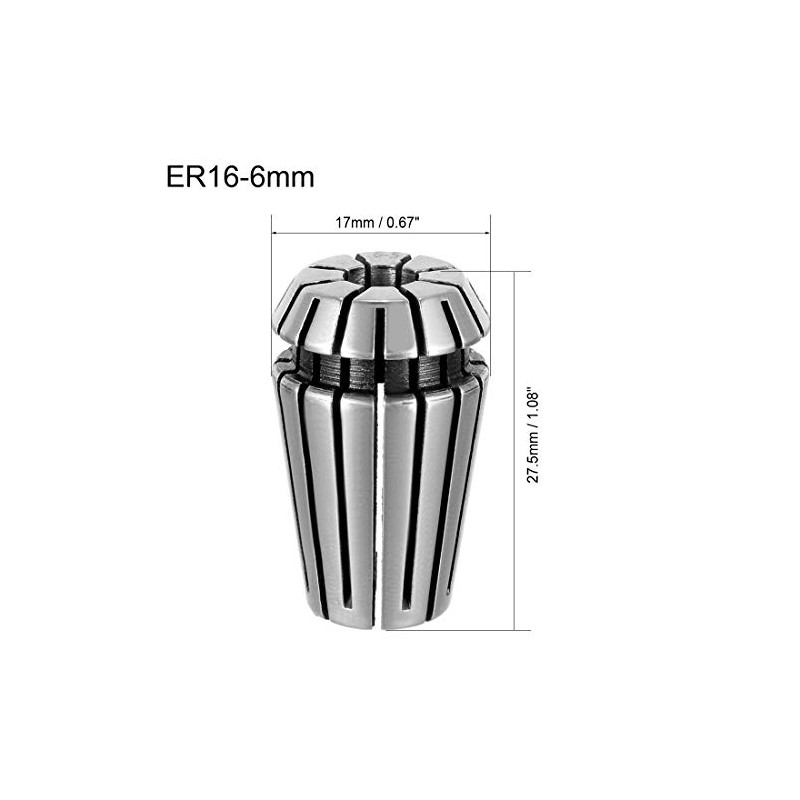 sourcing map ER16 6mm Spring Collet Chuck for CNC Engraving