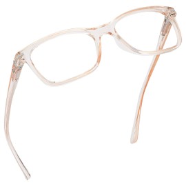 Readerest Blue Light Blocking Glasses – Thin Reflective Lens, Anti-Glare Computer Eyeglasses, UV Protection, Eye Strain Relief (Peach, 2.0 Magnification)