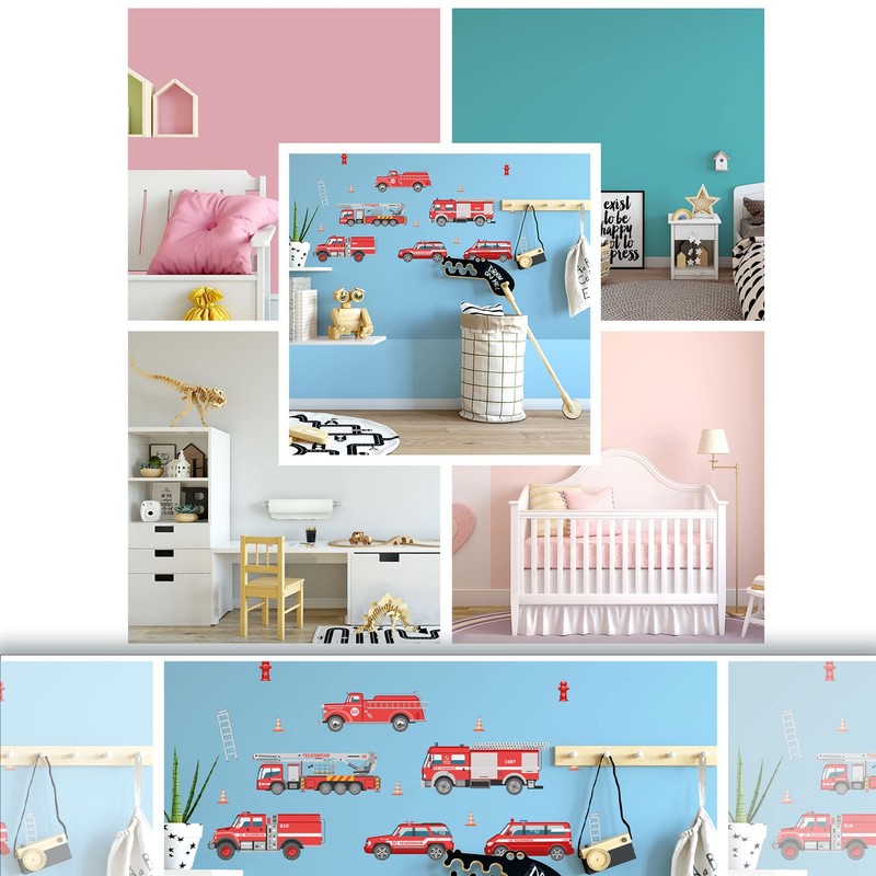 Sunnywall Premium Wall Sticker Fire Brigade Action Car Wall Sticker