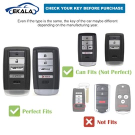 EKALA for Key Fob Cover Case with Leather Keychain Lanyard, 4 Buttons Soft TPU Keys Shells Key Fob Holder Compatible with CDX RDX RLX TLX TLX-L ILX NSX Car Key Cover Black (RP-ACU-B)