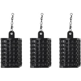 3-Piece Stainless Steel Fishing Bait Cage, Durable Round and Square Feeder Set with Snap Fasteners (40g)