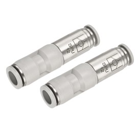 sourcing map Check Valve 12mm Inner Dia. Inline Air Tube Fitting Push to Connect Pneumatic Quick Connector for Vacuum Air Compressor Pump Pack of 2