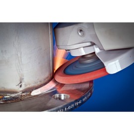 PFERD POLIFAN® Curve Flap Disc 5" x 7/8" SGP-ALU for Aluminum, 40 Grit, Large Radius - Part 67651