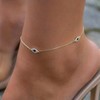 Women's Adjustable Anklet with 14K Gold Silver Plated Star Cube