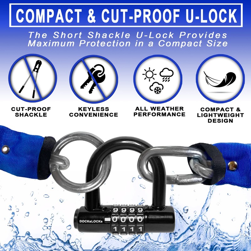DocksLocks 8mm Security Chain Lock Set (3', 6' or 10')