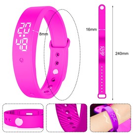 RANJIMA Vibration Alarm Watch Bracelet, Vibration Alarm Reminder Watch, Silent Vibrating Alarm Reminder Watch with Timer and 10 Daily Alarms, Drinking Reminder Alarm Medication Alarm Clock for