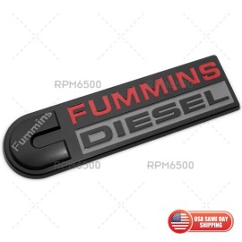 RPM6500 CUMMINS FUMMINS DIESEL FENDER DOOR LIFTGATE BADGE NAMEPLATE EMBLEM FIT RAM BLACK