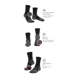 FALKE TK1 Men's Hiking Socks Strong Padding Trekking Socks Anti-Bubble Warm Thick Thermal Socks Breathable Quick-Drying Climate Regulating Odour-Inhibiting Wool Functional Material 1 Pair