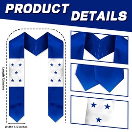 TOWIHUN Honduras Graduation Sash, Honduras Flag Graduation Stole for International Students 72 Inches