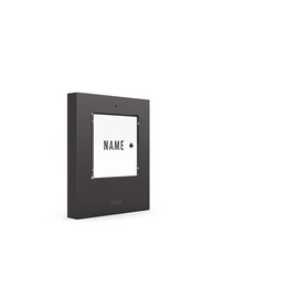 m-e Bell Push KTF-1 Anthracite Wired 1-Family House Doorbell Front Door Surface-Mounted with Automatic Lighting & Name Plate Door Bell Outside Bell Plate Bell Button Outside