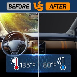 Windshield Sun Shade for Toyota Tundra 2022-2024 2025 (Limited, SR5, Platinum, TRD Pro), Car Front Window Covers Sun Visor Protector, Foldable Blocks UV Rays Sunshade for Toyota Tundra Accessories