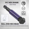 Saipe 12pcs Ball End Hex Bit Set, 75mm/3" Length Ball