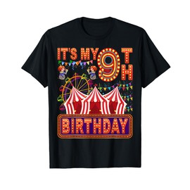 It's My 9th Birthday Circus Carnival Birthday Party Decor T-Shirt