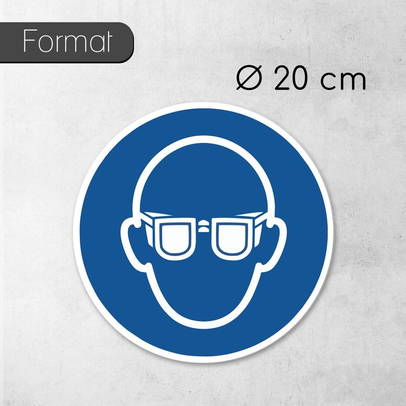 Hin731 Eye Protection Sticker Diameter 20 cm ISO 7010 M004