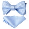 HISDERN Men's Adjustable Bow Ties with Pocket Square Set, Wedding