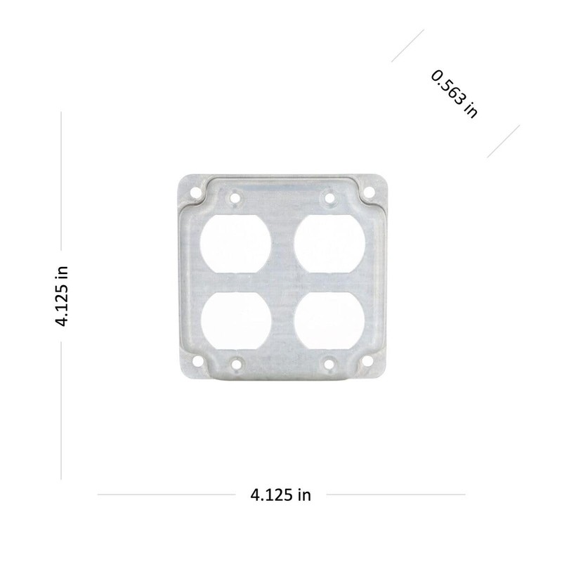 Hubbell-Raco 907C 2 Duplex Receptacles 4-Inch Square Exposed Work Cover,