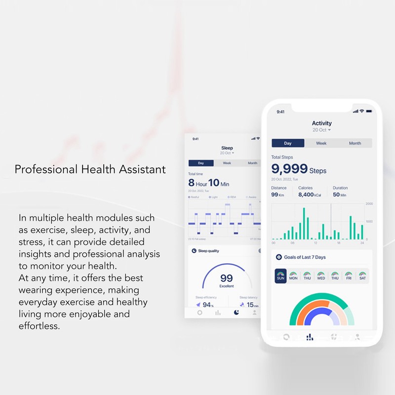 Smart Ring Health Tracker Sleep Monitoring IP68 Waterproof Fitness Tracker