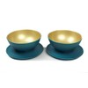 Tupperware Allegra Dessert Bowls (2) 275 ml Turquoise Green/Gold Dessert