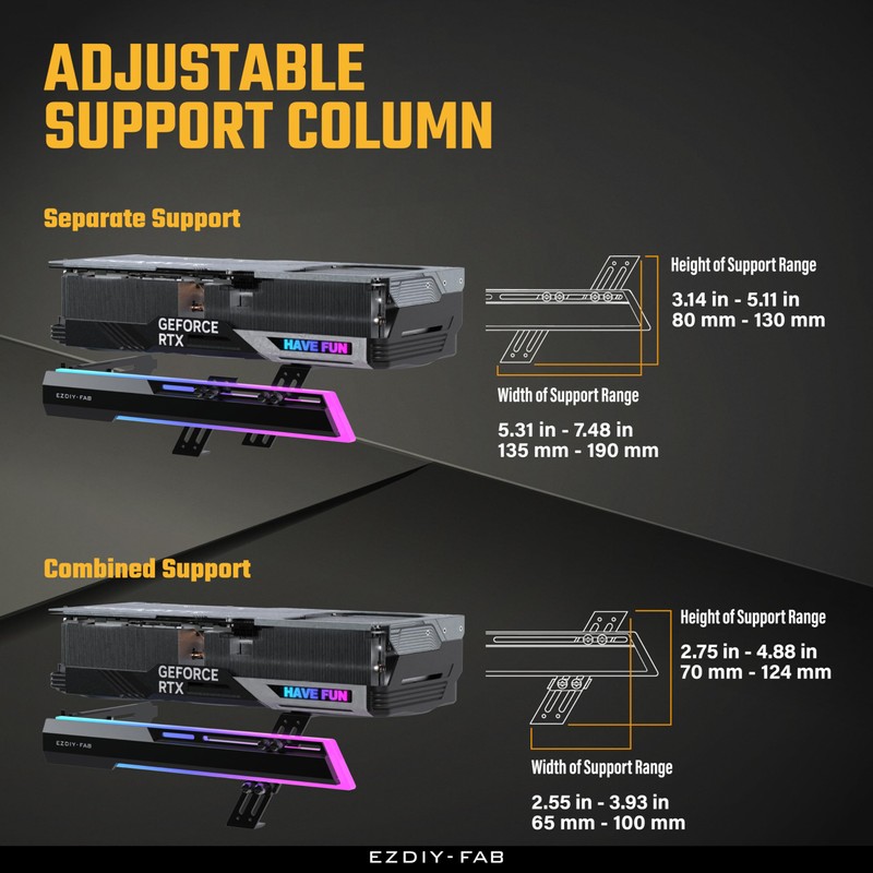 EZDIY-FAB 5V ARGB GPU Holder Brace Graphics Card Support Video