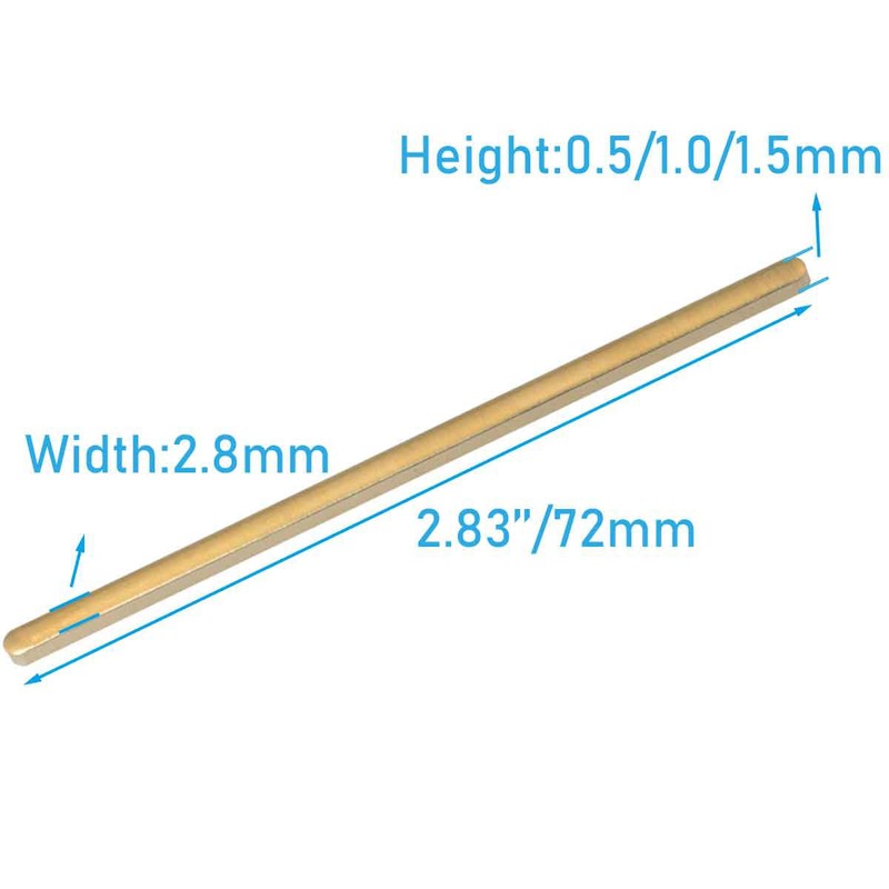 WHYHKJ 3PCS Guitar Height Spacer Brass Nut Spacer 0.5/1.0/2.0mm Gold