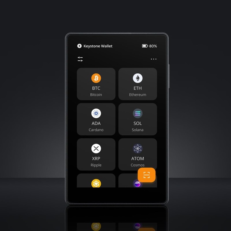 Keystone - Cryptocurrency Hardware Wallet Air-gapped, 4-inch Touch Screen, Store