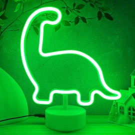 HOHOSIGN Dinosaur Neon Sign Dino Light Green Indoor, Dinosaur Neon Light Dino Room Decor for Boys Room Kids Girls Bedroom Nursery, Table Desk Stand Dinosaur LED Sign Night Light Toddlers Gift