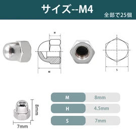 JUNYON Hex Cap Nut, Cap Bag Nut, 304 Stainless Steel, Hex Bag Nut, 25 Pieces (M4)