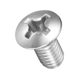 METALLIXITY Phillips Cross Recessed Countersunk Head Screws Bolts (M6-1x12) 25Pcs, 304 Stainless Steel Flat Head Woodworking Machine Screws - for Furniture Assembly DIY Projects, Silver