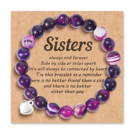 Dcfywl731 Sister Bracelets Best Friend Bracelets Natural Stone Bracelets for Sister for Birthday Best Friends Christmas Valentine's Day Surprise for Women